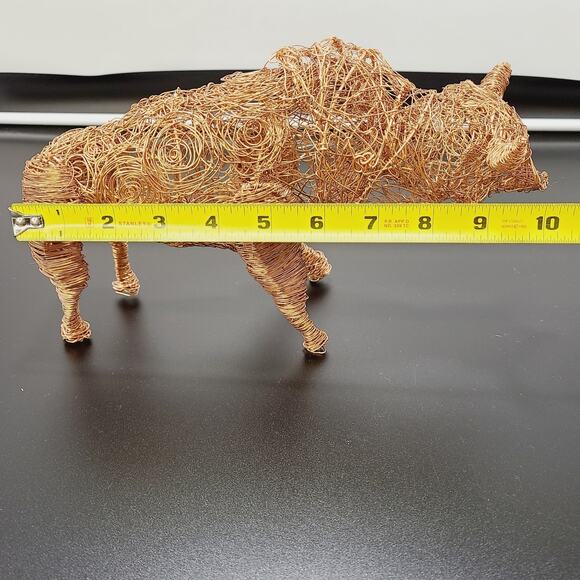 Copper Wire Bull Sculpture, PRE-OWNED - Picture 7 of 8